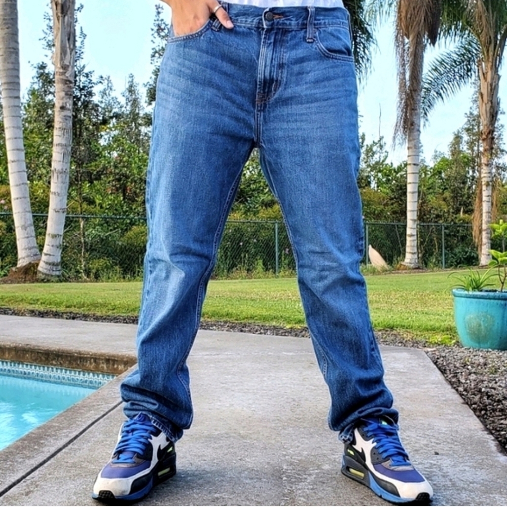 Old Nazy denim blue jeans sz 34 x 34